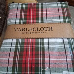 Plaid Tablecloth - Red, Green, and White